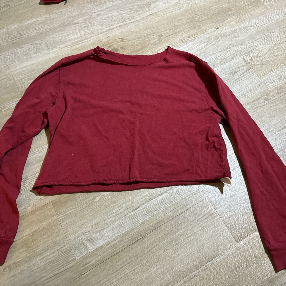 Brandy Melville Red Cropped Hoodie